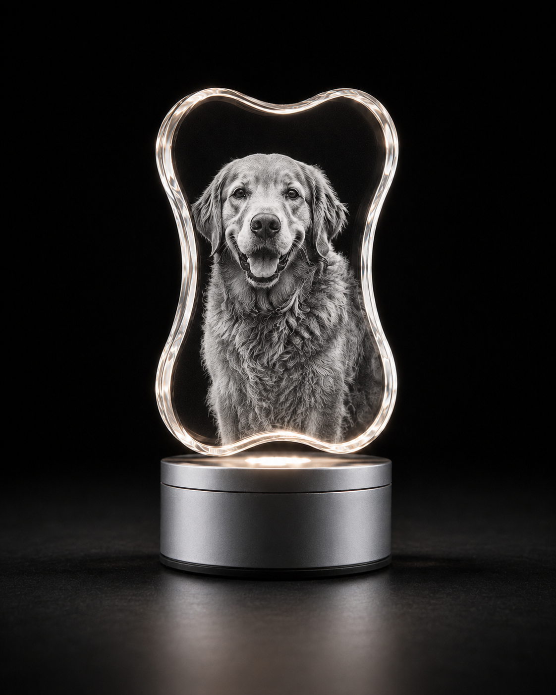 Dog Bone Tall 3D crystal engraving shape from Heenan Specialist Engraving
